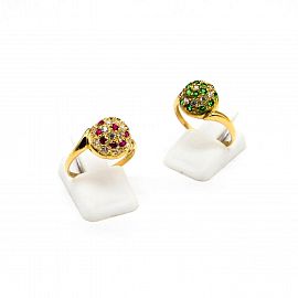 ANILLO FRUTILLA ESCALONADO CUBICS COMBINADOS 3225 /O.ROJO